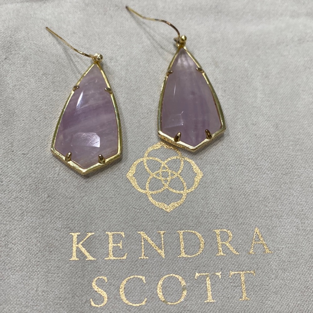 Kendra Scott Caroline Amethyst Earrings Gold